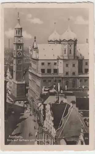 (3159) Foto AK Augsburg, Rathaus, Perlachturm vor 1945