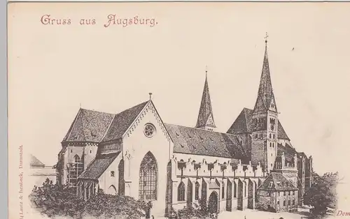 (112180) AK Gruß aus Augsburg, Dom, bis um 1905