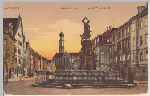 (111945) AK Augsburg, Herkulesbrunnen 1917