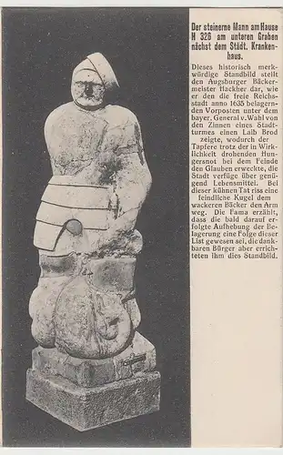 (107060) AK Augsburg, Bäcker, steinerner Mann, vor 1945
