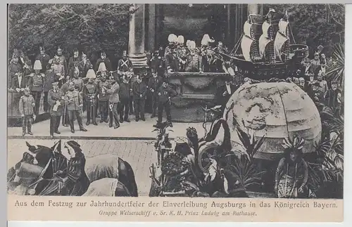 (103245) AK Augsburg, Festzug z. Jahrhundertfeier d. Einverleibung, 1906
