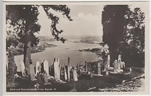 (25366) Foto AK Eyoub Friedhof, Blick auf Konstantinopel, Istanbul, bis 1930