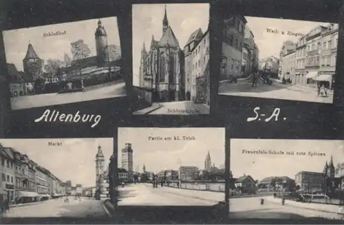 (9) AK Altenburg S.A., Mehrbildkarte Ringstraße, Frauenfelsschule 1943