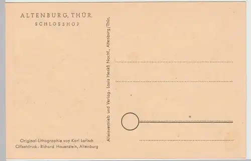 (85708) Künstler AK K. Larisch, Altenburg, Thür., Schloss, Flasche 1943-52