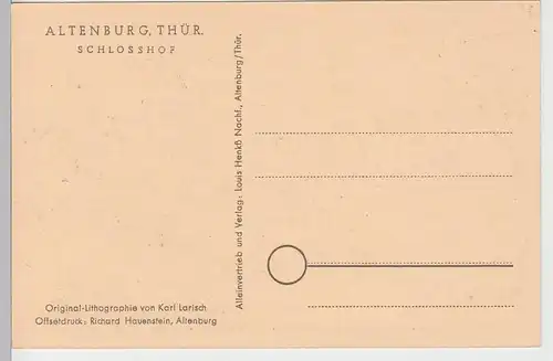 (85707) Künstler AK K. Larisch, Altenburg, Thür., Schloss, Junkerei 1943-52