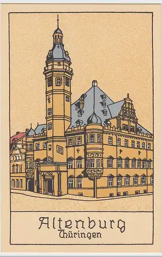 (85493) Künstler AK Karl Larisch, Altenburg, Thür., Rathaus, 1943-52