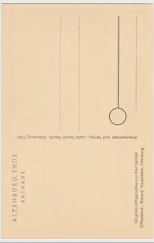 (85493) Künstler AK Karl Larisch, Altenburg, Thür., Rathaus, 1943-52