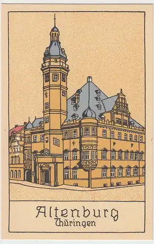 (85492) Künstler AK Karl Larisch, Altenburg, Thür., Rathaus, 1943-52