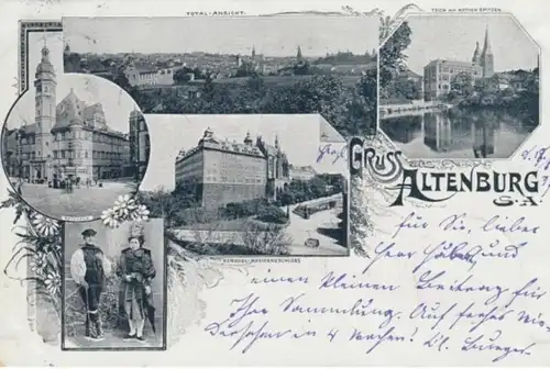 (338) AK Gruss aus Altenburg S.A., Mehrbildkarte 1897