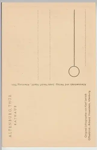 (115949) Künstler AK Altenburg, Rathaus 1940er