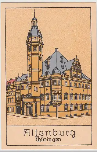 (115948) Künstler AK Altenburg, Rathaus 1940er