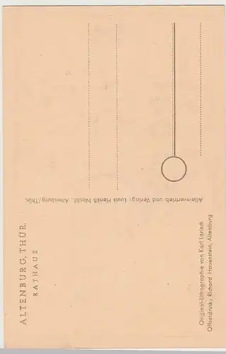 (115948) Künstler AK Altenburg, Rathaus 1940er