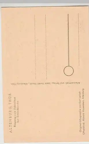 (115946) Künstler AK Altenburg, Schlosseingang 1940er