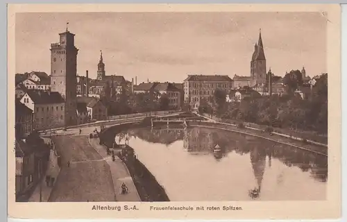 (108353) AK Altenburg, Thüringen, Frauenfelsschule, Rote Spitzen, Kunst, Kleiner