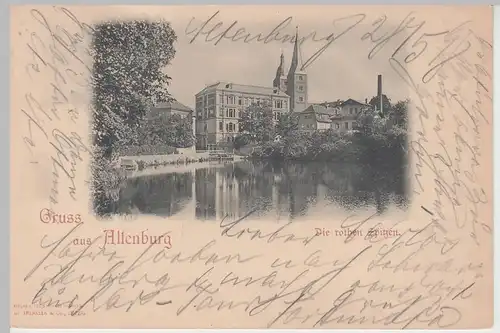 (103197) AK Gruss aus Altenburg, Rote Spitzen, 1898