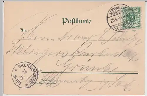 (103197) AK Gruss aus Altenburg, Rote Spitzen, 1898