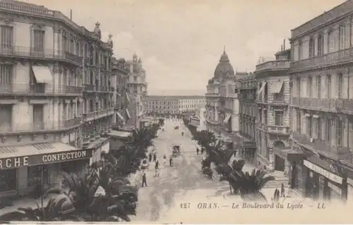 (85) AK Oran, Algerien, Boulevard, Lycee, vor 1945