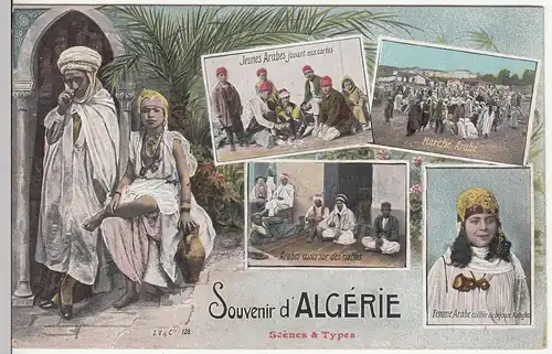 (114249) AK Algerien, Souvenir d'Algérie, Scènes & Types 1910er