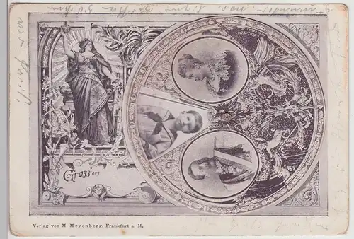 (115276) AK Kaiser Wilhelm II. m. Frau u.Kinder, mechanische Karte z.Drehen 1900