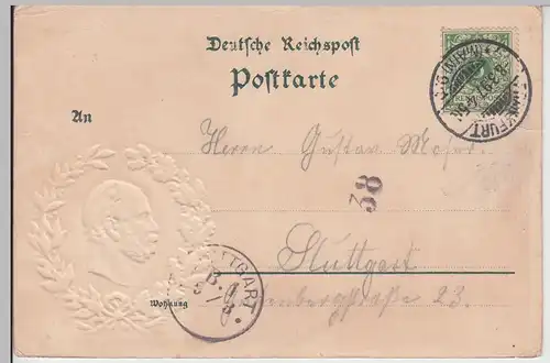 (111365) AK Nationalfeier 100 Jahre Kaiser Wilhelm I. 1897, Erinnerungs-Gruss
