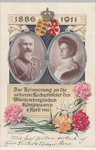 (110322) AK silberne Hochzeitsfeier d. Württembergischen Königspaares, 1911