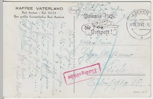 (17372) AK Bad Aachen, Neues Kurhaus, Feldpost 1941