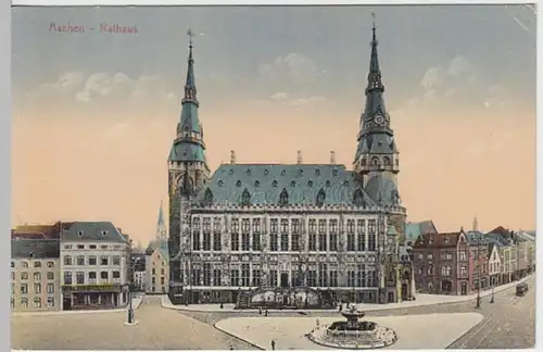 (21454) AK Aachen, Rathaus, vor 1945