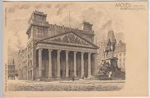 (39358) AK Aachen, Theater, Künstlerkarte um 1905