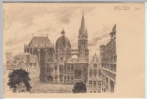 (39360) AK Aachen, Dom, Künstlerkarte um 1905