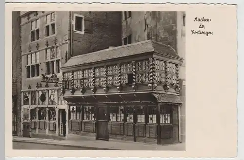 (68149) Foto AK Aachen, Der Postwagen, 1956