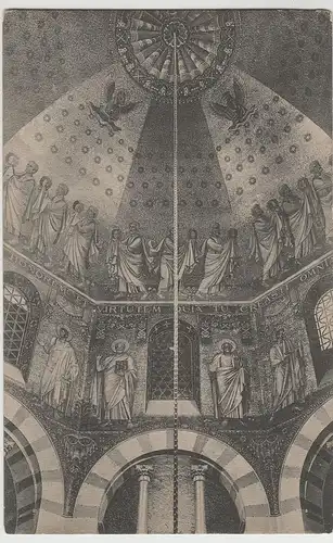 (69733) AK Aachen, Dom, Kuppel im Oktogon, Mosaike, vor 1945