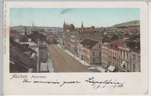 (79651) AK Aachen, Panorama, Fenster leuchten, 1902