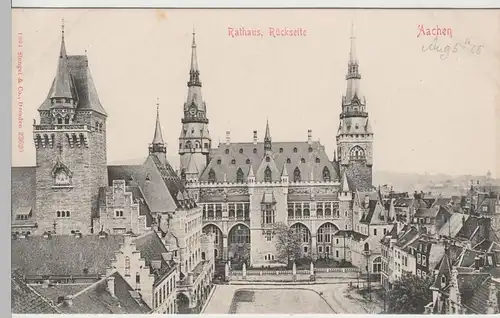 (79652) AK Aachen, Rathaus Rückseite, 1904