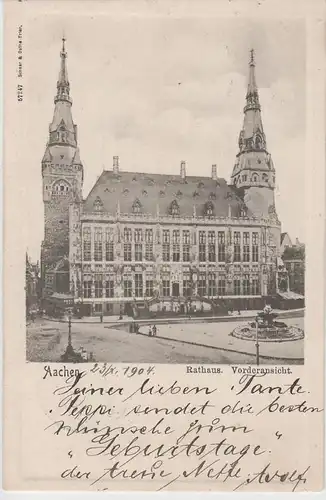 (80463) AK Aachen, Rathaus 1904