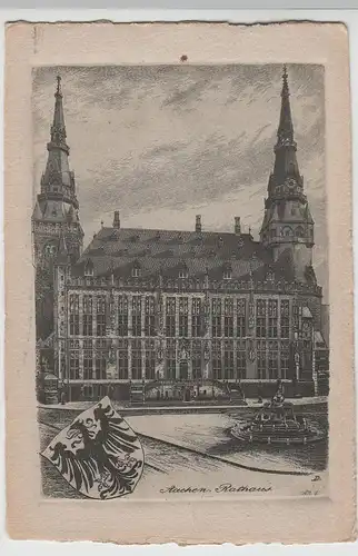 (83984) Künstler AK Aachen, Rathaus, vor 1945