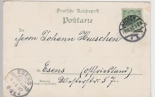 (95172) Künstler AK Gruß aus Aachen, Post, Kaiserbad, Kasernen 1897