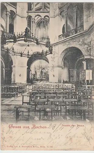 (96171) AK Gruß aus Aachen, Dom, Inneres 1899