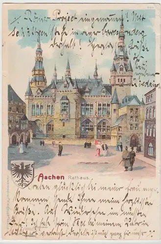 (96172) Künstler AK Aachen, Rathaus 1902