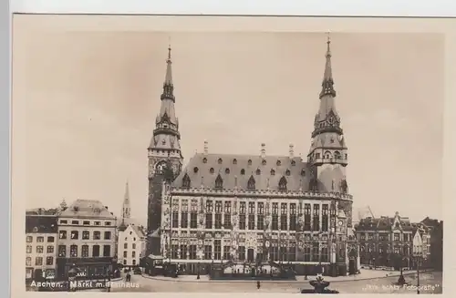 (101545) Foto AK Aachen, Markt mit Rathaus, 1930