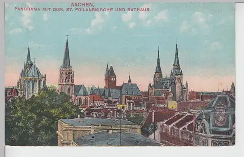 (101546) AK Aachen, Dom, St. Foilanskirche u. Rathaus, vor 1945