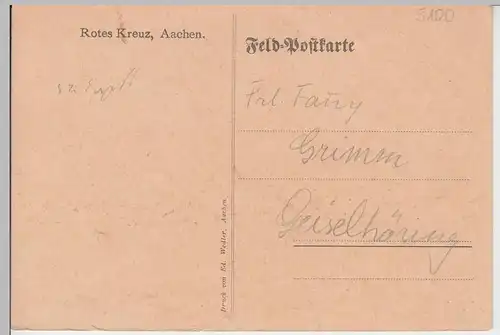 (101549) AK Gruss aus Aachen, Elisenbrunnen, Feldpostkarte v. Roten Kreuz 1914-1