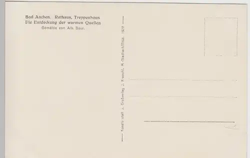 (104090) Foto AK Aachen, Gemälde im Treppenhaus des Rathauses, 1920er