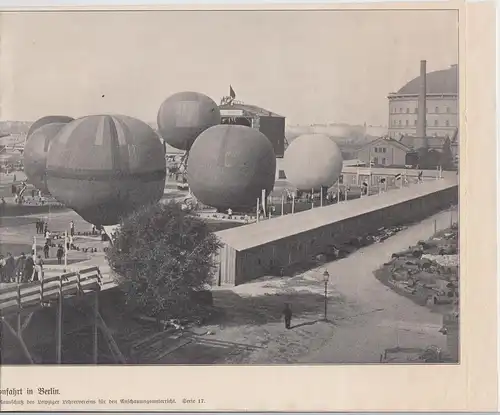 (D563) Panoramabild Druck Gordon-Bennett Ballonfahrt Berlin um 1910