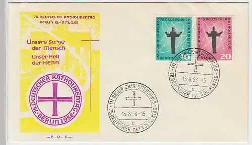 (D100) Ersttagsbrief 78. Deutscher Katholikentag 1958, Satz Mi 179, 180