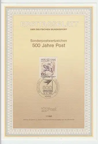 (D107) Ersttagsblatt ETB "500 Jahre Post" 1990 mit Mi 3299