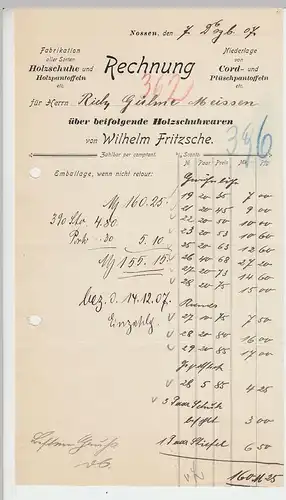 (D120) Rechnung Fa. Wilhelm Fritzsche, Nossen (Sa.) 1907