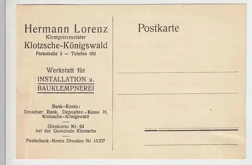 (D155) 6 Stück Rechnung Fa. Hermann Lorenz, Klempner, Klotzsche 1928