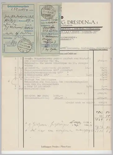 (D188) Rechnung Fa. Richard Hartwig, Dresden 1928