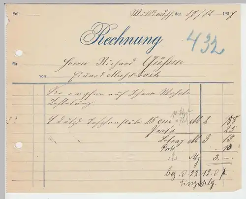(D203) Rechnung, Wilsdruff 1907
