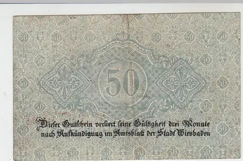 (D225) Notgeld der Stadt Wiesbaden, 50 Pf., Kriegsjahr 1917